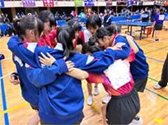 女子卓球部の円陣