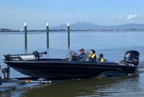 ボート体験。スピードにびっくり