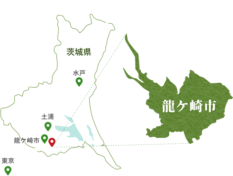 龍ケ崎市の地図